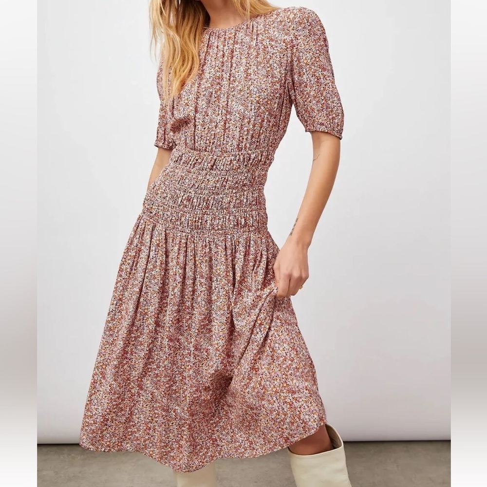Rails Filippa floral smocked dress in autumn floral